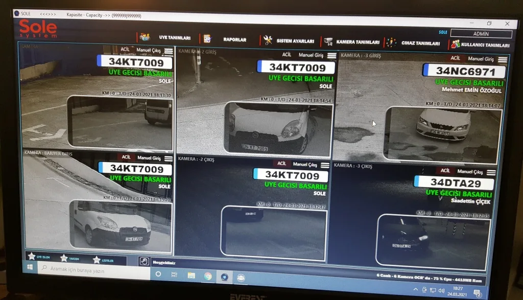 Sole PTS yazılımı çoklu kamera ekranı